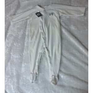 NWT VTG Y2K 90s Gymboree White Velour Sheep Sleeper Pajama One-Piece Baby 6-12M*
